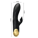 Vibrador de Lujo Recargable Negro Bañado en Oro Pretty Love