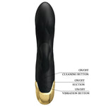 Vibrador de Lujo Recargable Negro Bañado en Oro Pretty Love