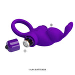 Pretty Love - Anillo Vibrador Y Conejo Para Pene Morado