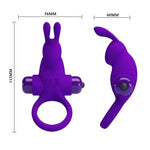 Pretty Love - Anillo Vibrador Y Conejo Para Pene Morado