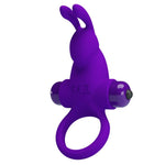 Pretty Love - Anillo Vibrador Y Conejo Para Pene Morado
