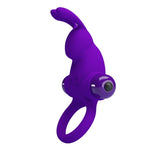 Pretty Love - Anillo Vibrador Y Conejo Para Pene Morado