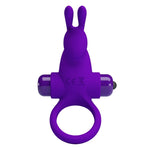 Pretty Love - Anillo Vibrador Y Conejo Para Pene Morado