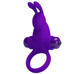Pretty Love - Anillo Vibrador Y Conejo Para Pene Morado