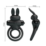 Pretty Love - Vibrador III Anel de Coelho para Pênis Preto