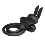 Pretty Love - Vibrador III Anel de Coelho para Pênis Preto
