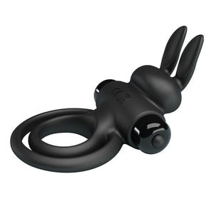 Pretty Love - Vibrador III Anel de Coelho para Pênis Preto