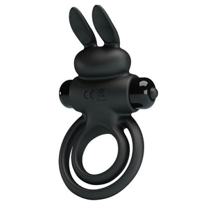 Pretty Love - Vibrador III Anel de Coelho para Pênis Preto