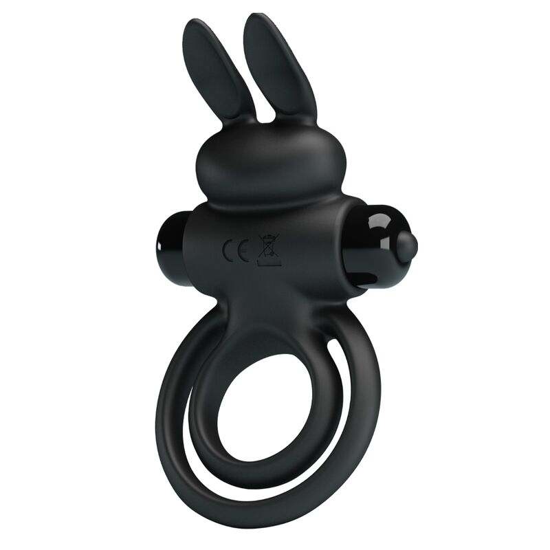 Pretty Love - Vibrador III Anel de Coelho para Pênis Preto