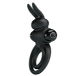 Pretty Love - Vibrador III Anel de Coelho para Pênis Preto