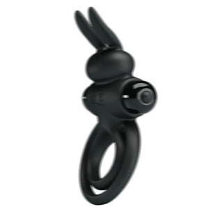 Pretty Love - Vibrador III Anel de Coelho para Pênis Preto