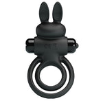 Pretty Love - Vibrador III Anel de Coelho para Pênis Preto