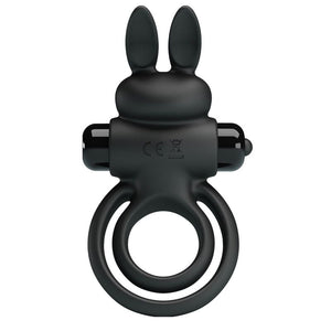 Pretty Love - Vibrador III Anel de Coelho para Pênis Preto