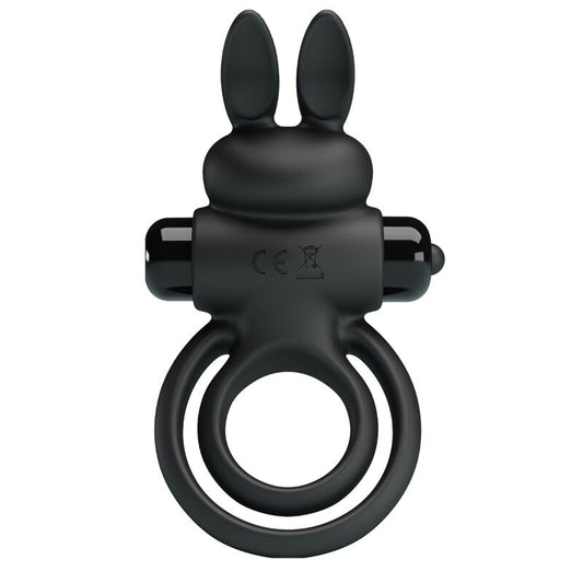 Pretty Love - Vibrador III Anel de Coelho para Pênis Preto