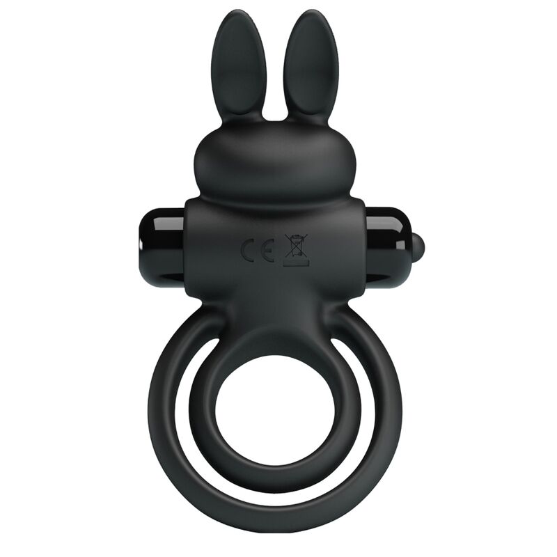 Pretty Love - Vibrador III Anel de Coelho para Pênis Preto