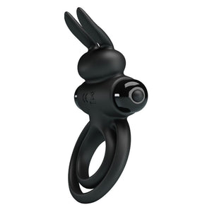 Pretty Love - Vibrador III Anel de Coelho para Pênis Preto