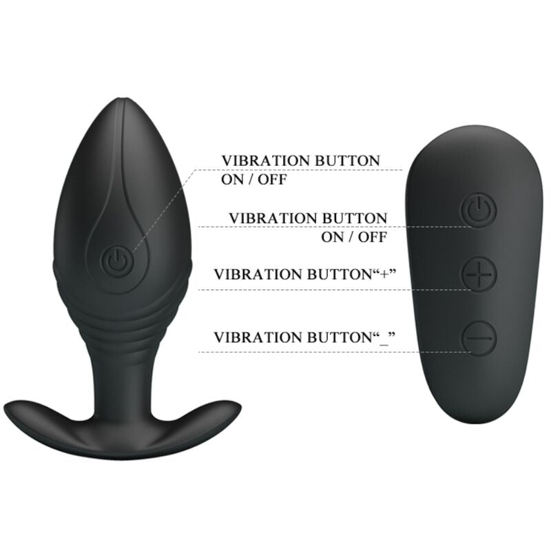 Pretty Love Vibrador Recarregvel Regina Anal Plug Preto