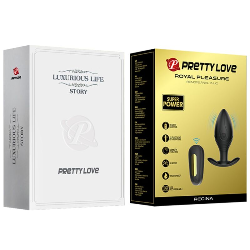 Pretty Love Vibrador Recarregvel Regina Anal Plug Preto
