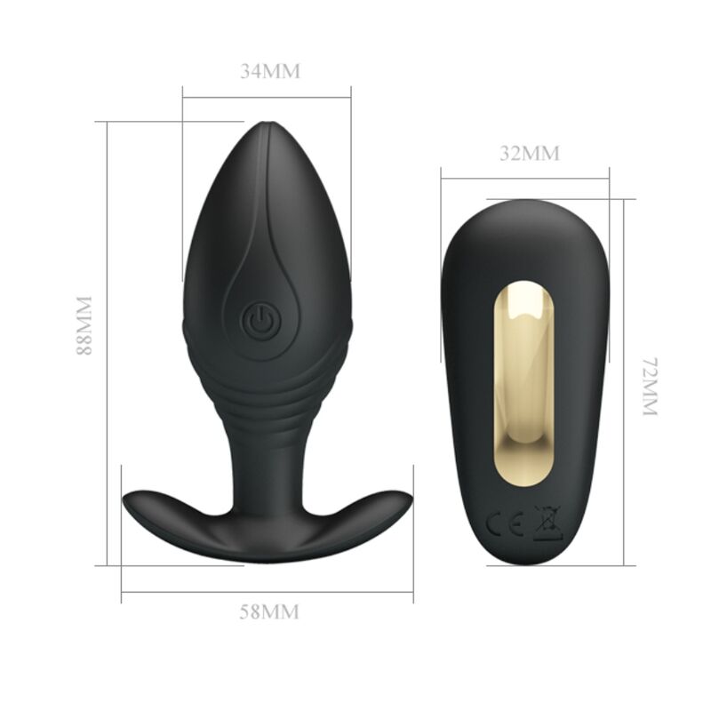 Pretty Love Vibrador Recarregvel Regina Anal Plug Preto