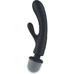 Satisfyer Triple Lover Rabbit Vibrador Massager Cinza