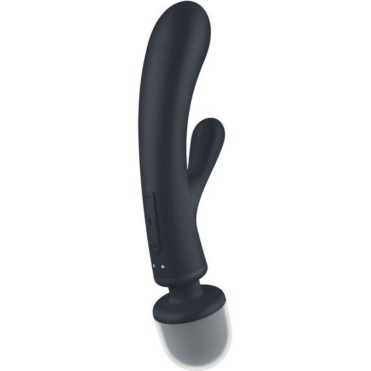 Satisfyer Triple Lover Rabbit Vibrador Masajeador Gris