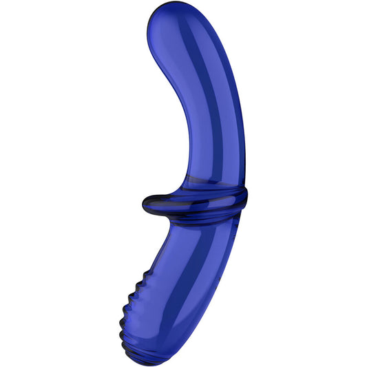 Satisfyer Dildo de Cristal Doble Azul