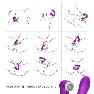 Armony - Secretkiss Licking Clitóris Vibratório e Vibrador Curvo Roxo