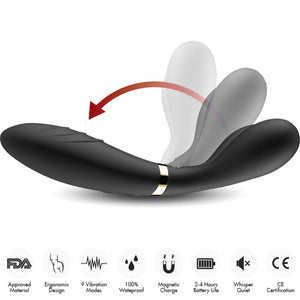 Armony - Massager Y-Wand e Vibrador Cabeça Dupla Preto