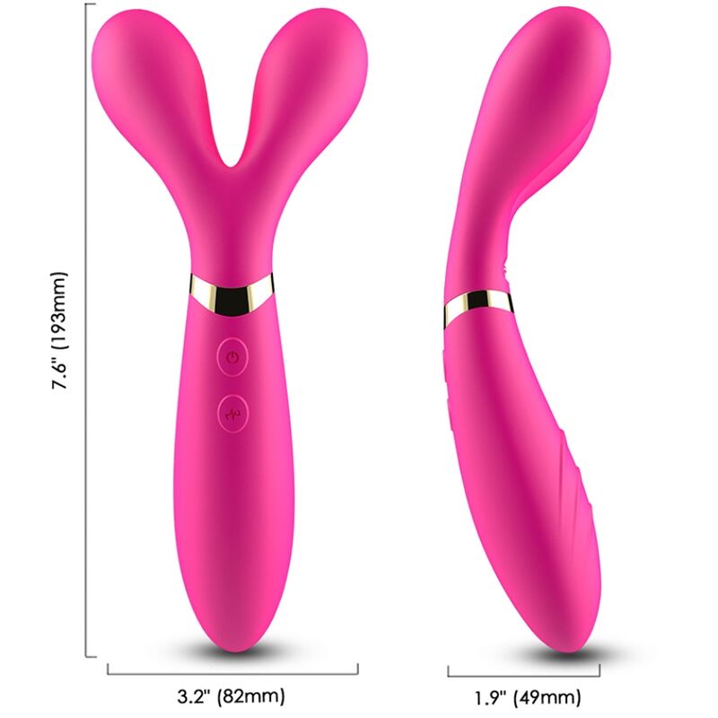 Armony - Massager Y-Wand e Vibrador Cabeça Dupla Fúcsia