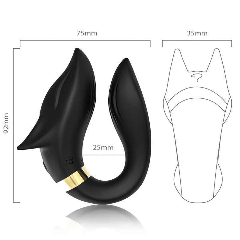 Armony - Vibrador Fox para Casais Controle Remoto Preto