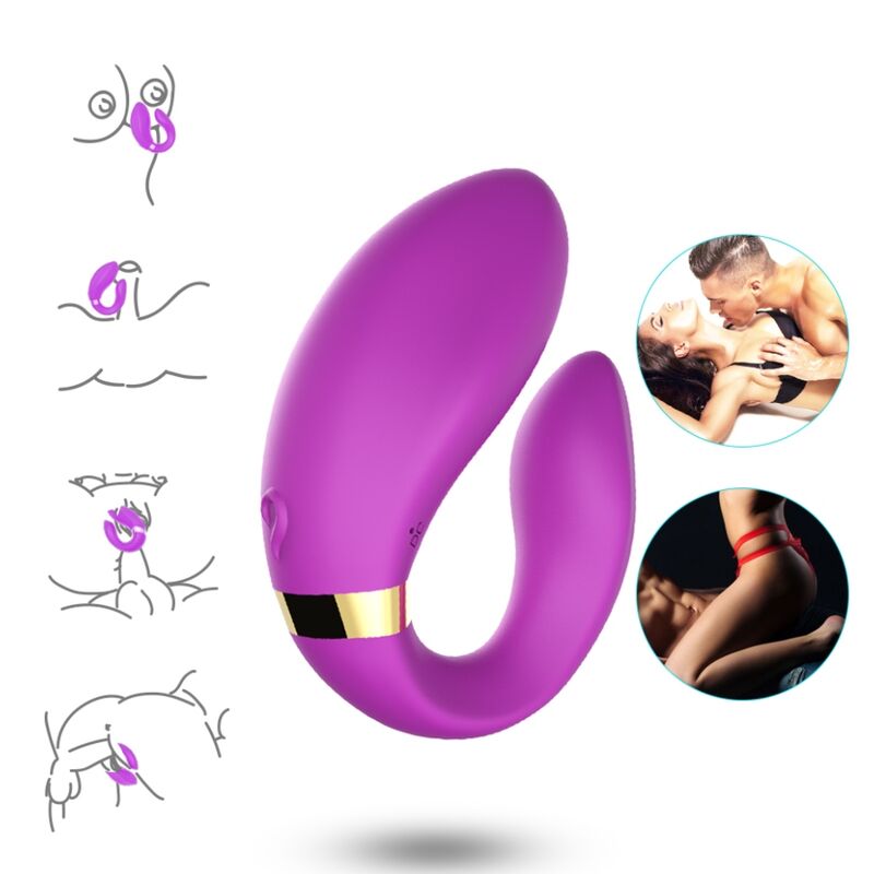 Armony - Vibrador Crescente para Casais com Controle Remoto Roxo
