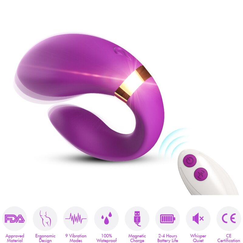 Armony - Vibrador Crescente para Casais com Controle Remoto Roxo