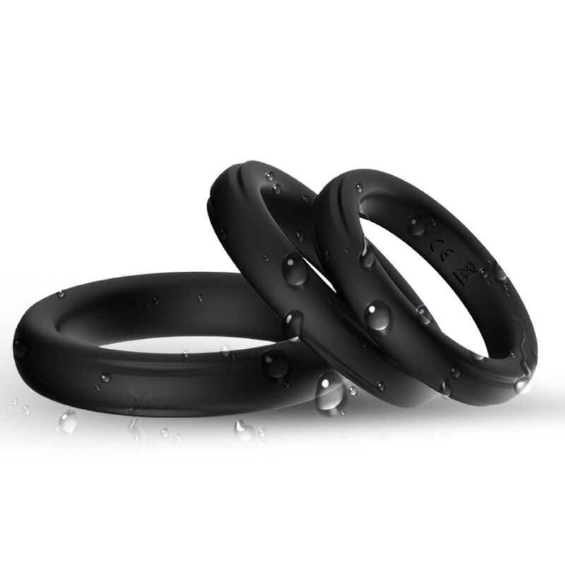 Armony - Anel Triplo de Silicone Preto