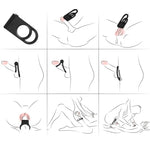 Armony - Anel Vibrador Duplo Twins para Casais Preto