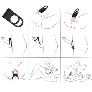 Armony - Anel Vibrador Duplo Twins para Casais Preto