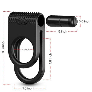 Armony - Anel Vibrador Duplo Twins para Casais Preto