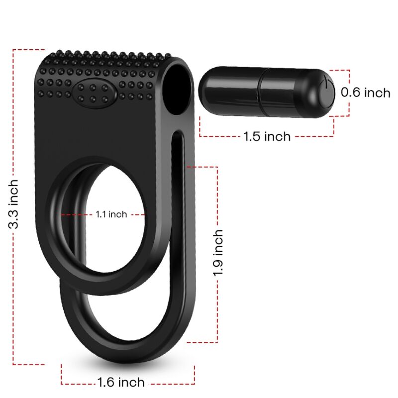 Armony - Anel Vibrador Duplo Twins para Casais Preto