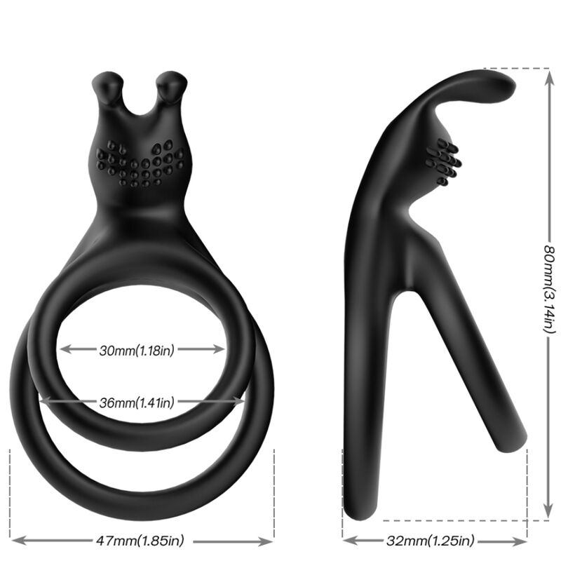 Armony - Anel de Coelho Duplo Tensy Preto