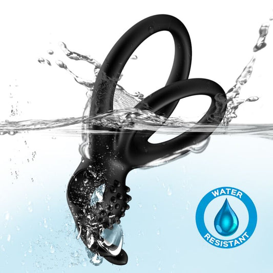 Armony - Anel Vibrador Duplo Viajante para Casais Coelho Preto