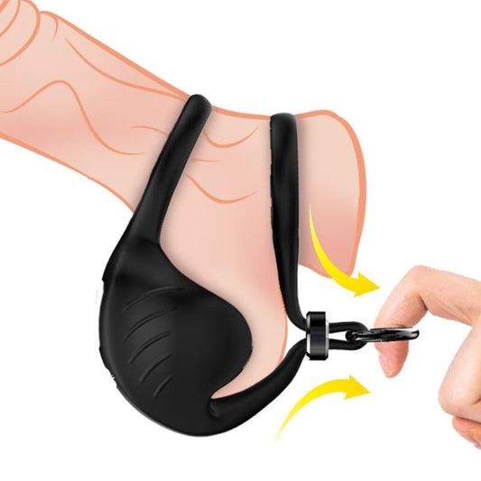 Armony - Anel Vibrador Manta Scrotum Controle Remoto Preto