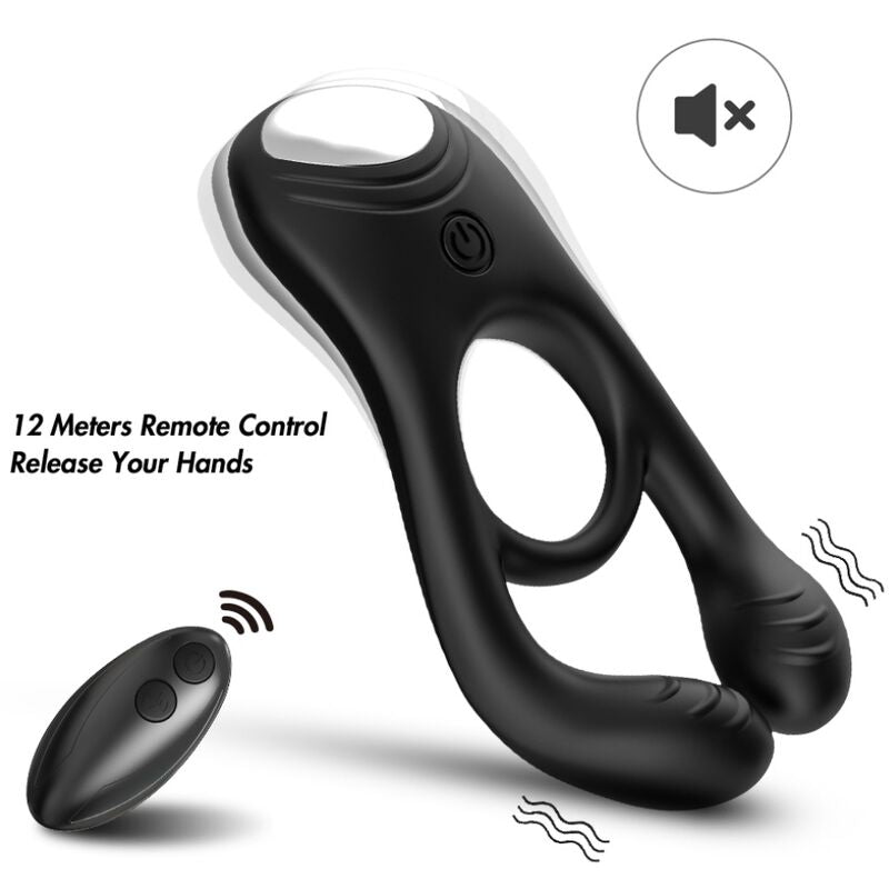 Armony - Anel Vibrador Duplo Veyron para Casais com Controle Remoto Preto