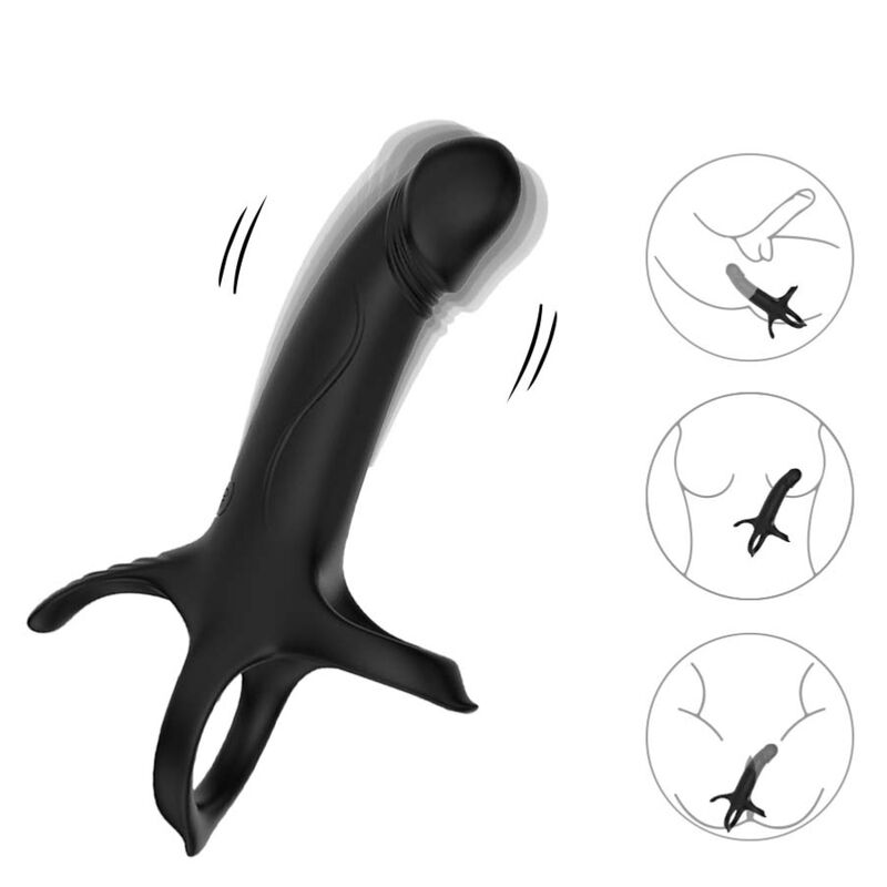 Armony - Dildo com Anel e Controle Remoto Vibrador Preto