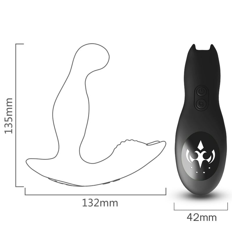 Armony - Bat King Vibrador Anal Próstata Rotator Controle Remoto Preto