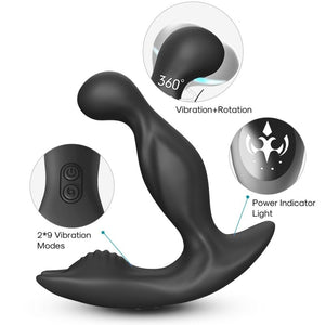 Armony - Bat King Vibrador Anal Próstata Rotator Controle Remoto Preto
