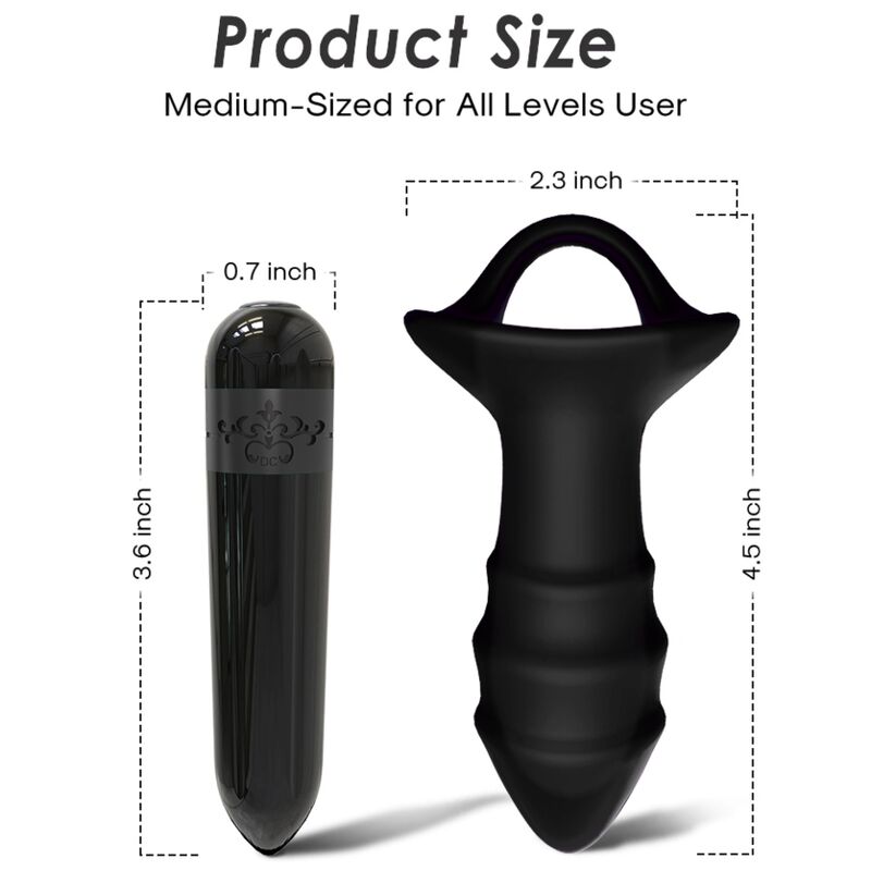 Armony - Vibrador de Dedo Kylin e Controle Remoto de Plug Anal Preto