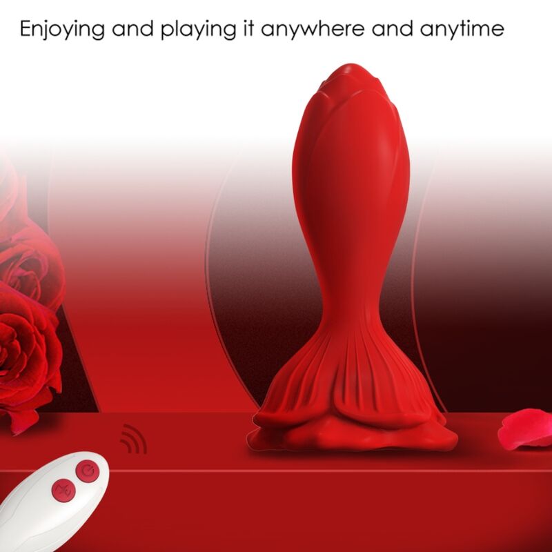 Armony - Vibrador Rosa e Plug Anal Pequeno Controle Remoto Vermelho