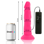 Diversia Dildo Flexíve Com Vibratório Rosa 23 Cm -o- 4.3 Cm