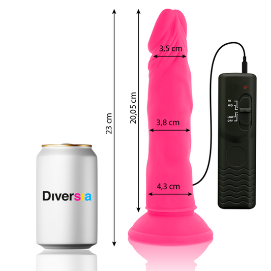 Diversia Dildo Flexible Con Vibrador Rosa 23 Cm -o- 4.3 Cm