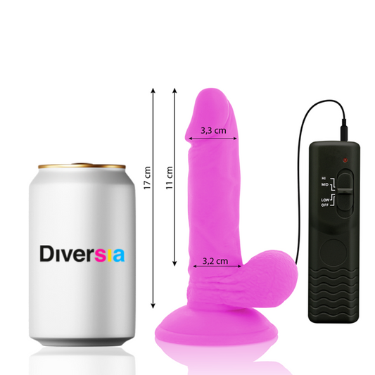Diversia Dildo Vibrador Morado 17 Cm -o- 3.3 Cm