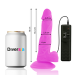 Diversia Dildo Vibrador Morado 18 Cm -o- 4 Cm